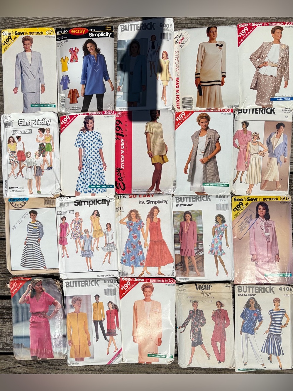 Lot 79 Vintage Sewing Patterns 1980s Simplicity McCall's Butterick 90% Uncut